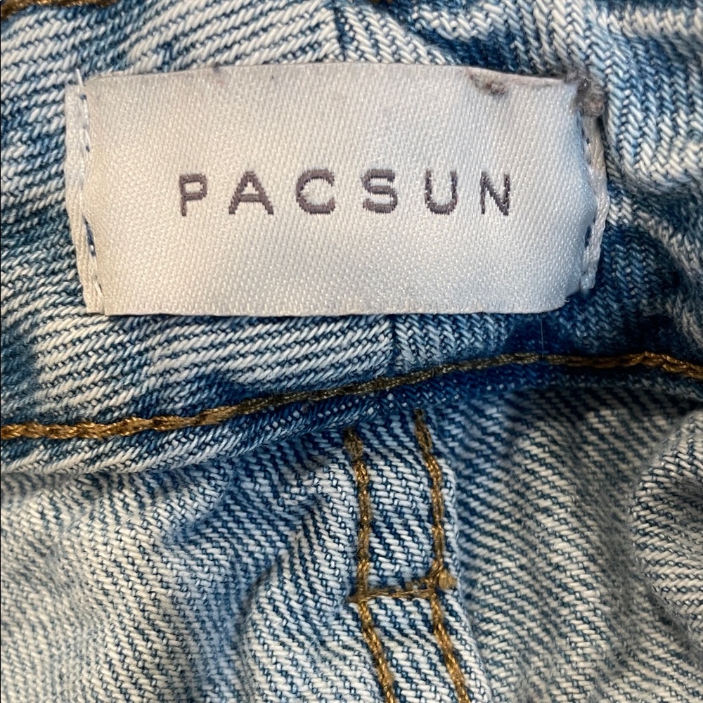 PacSun Light Blue Distressed Straight Leg "Mom" Jeans - Picture 2 of 3